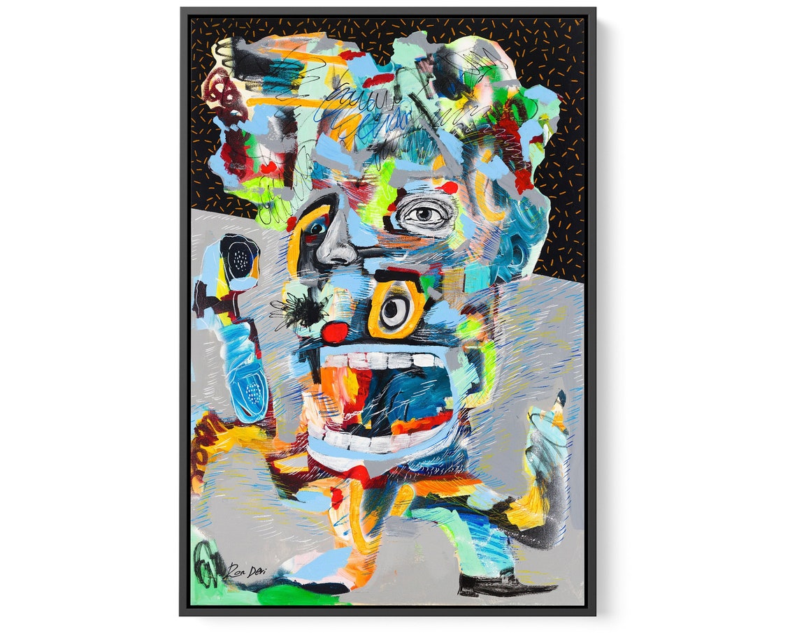 Ron Deri Transformation Abstract Expressionist Face Original Poster