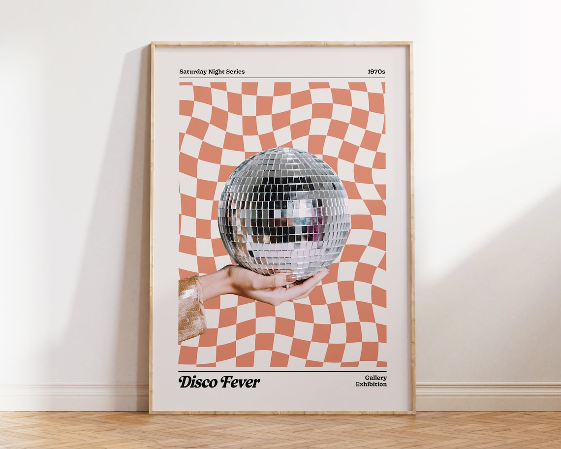 Disco Ball Retro Poster, Vintage Wall Art Print - Image 3