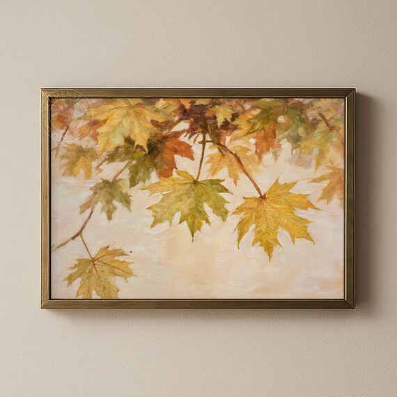 Autumn Maple Leaves Golden Russet Fall Impressionist Art Poster