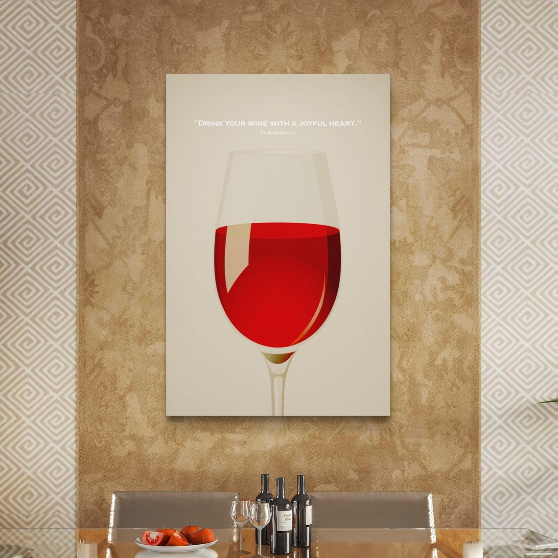 Heartwarming Bible Verse Wine Art Modern Wall Decor For Wine Lovers Faith Inspired Homes Minimalist Winery Dining And Bar Decor