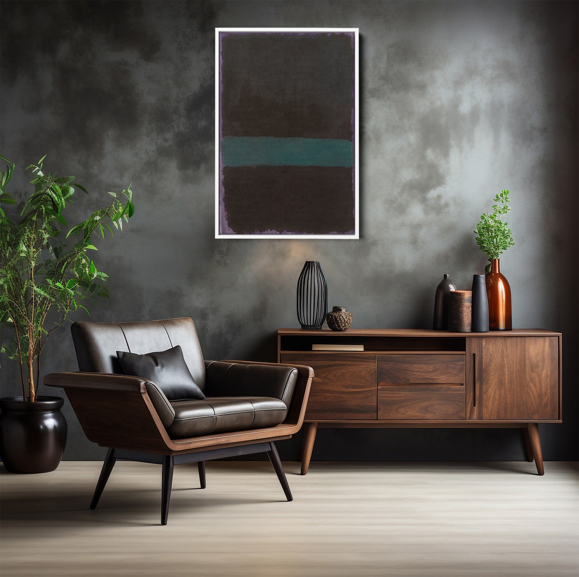 Mark Rothko Green Over Black Print Rothko Framed Modern Art Exhibition Poster Expressionism Print Abstract Art Art Reproduction - Image 7