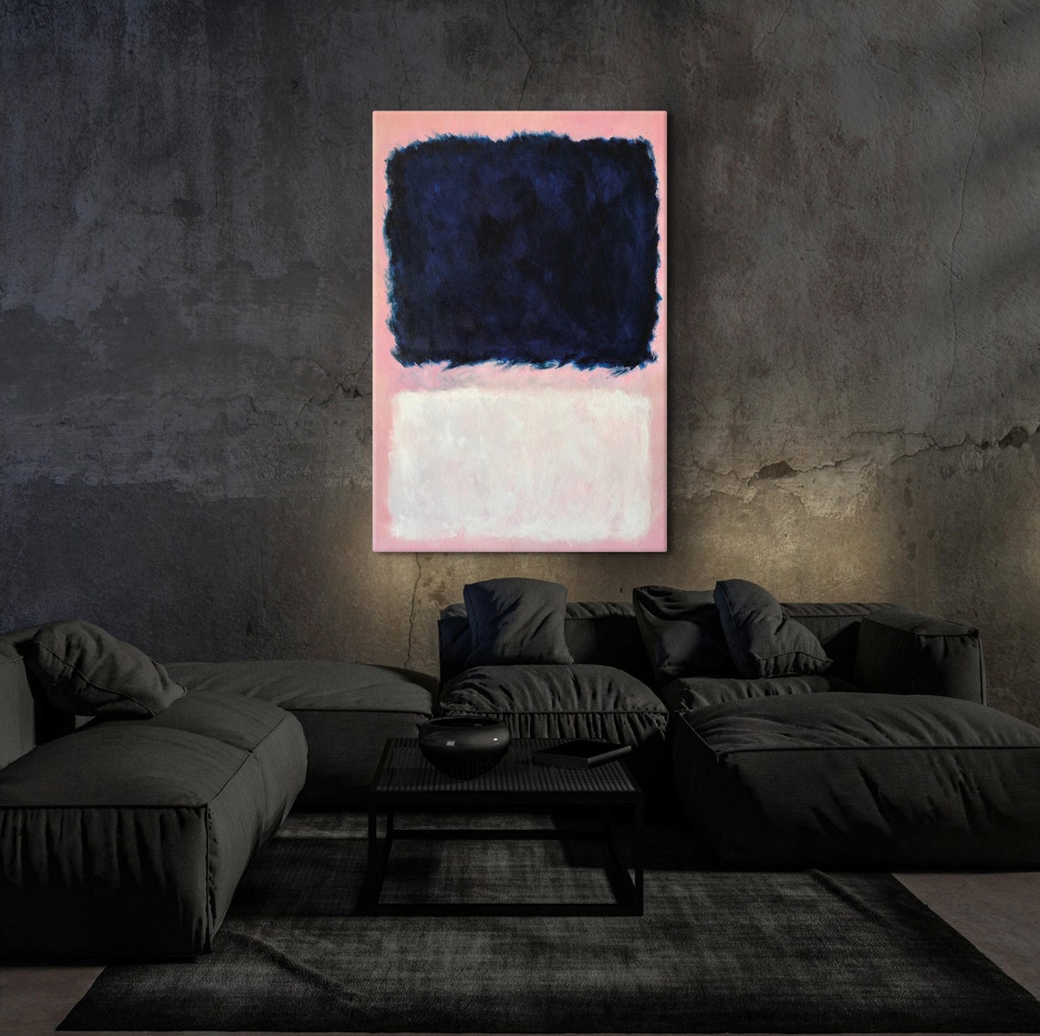 Mark Rothko Pink Over White And Dark Blue Print Mark Rothko Extra Large Exhibition Poster Expressionism Art Rothko Reproduction Art - Image 5