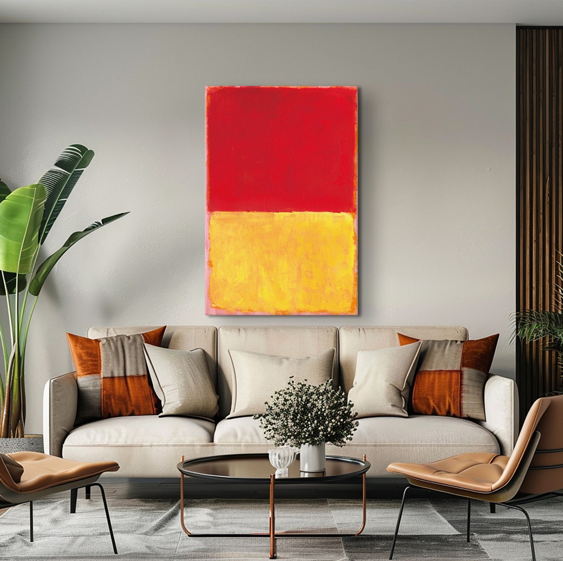 Mark Rothko Red Over Yellow Vibrant Warm Color Field Abstract Poster - Image 2