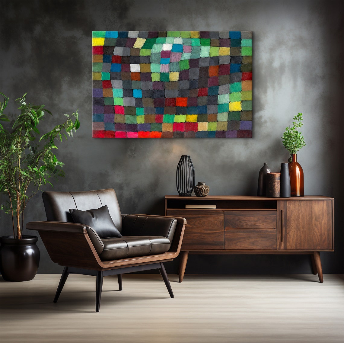 Paul Klee Colorful Checkerboard Squares Abstract Grid Art Poster - Image 6