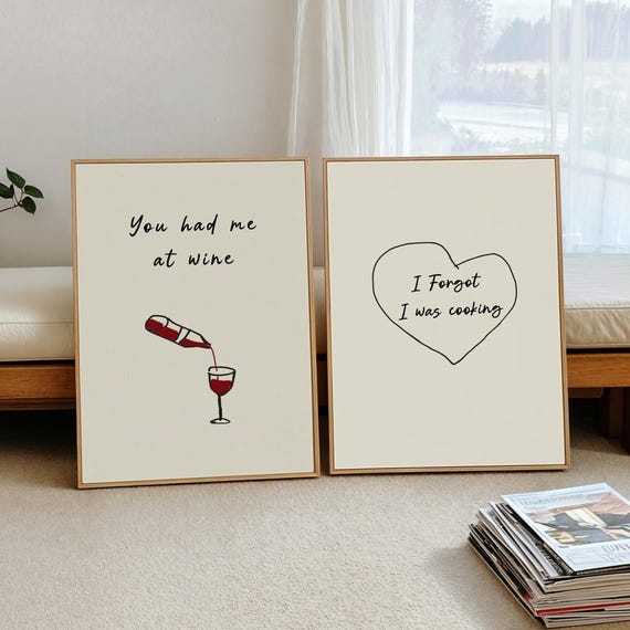 Wine Kitchen Laughs Bundle 2 Funny Prints Set