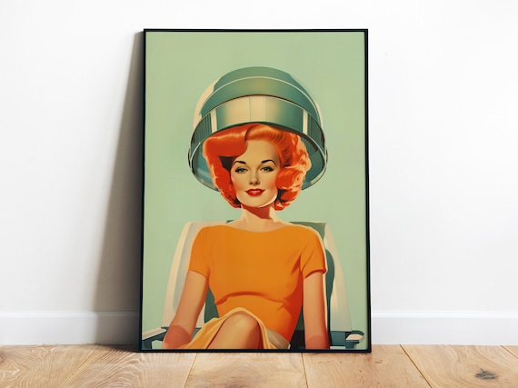 Hairdresser Retro Housewife Poster, Vintage Beauty