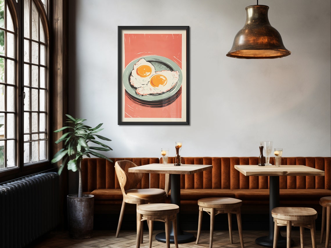 Sunny Side Up Fried Eggs Retro Kitchen Art Breakfast Food Poster - Image 4