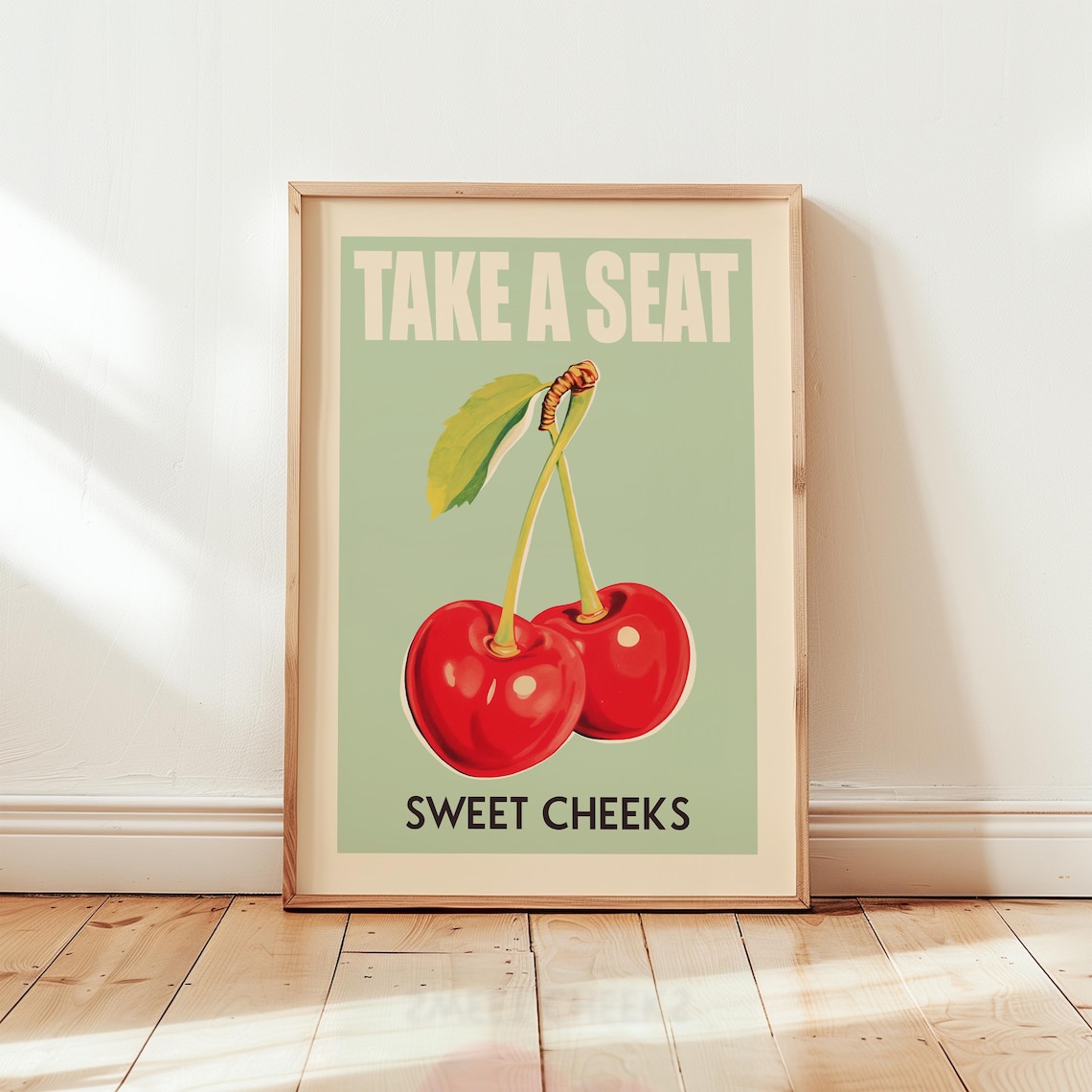 Funny Bathroom Art, Take A Seat Sweet Cheeks Poster