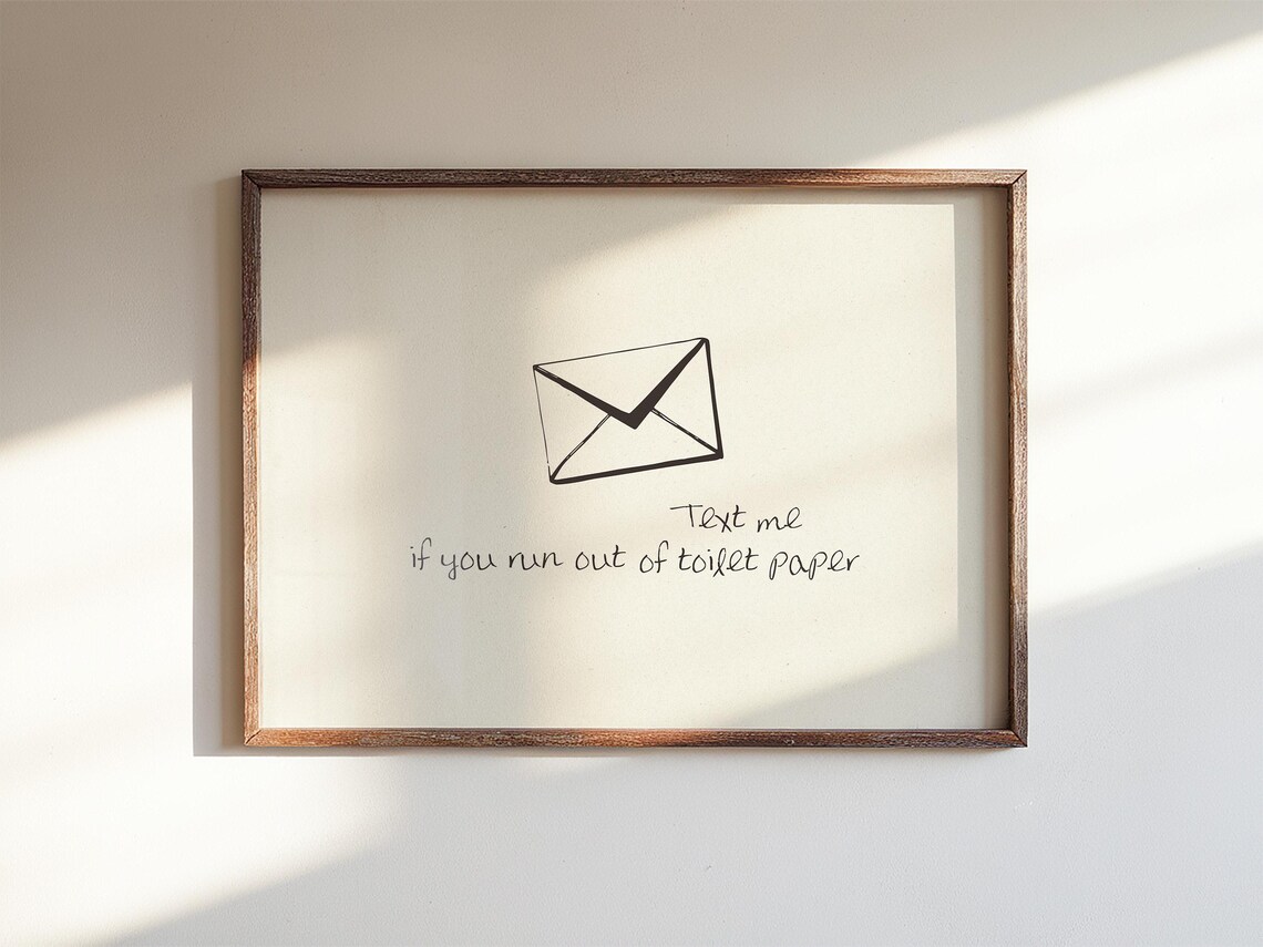 Text Me Toilet Funny Bathroom Poster Print
