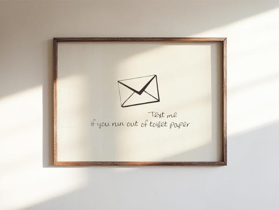 Text Me Toilet Funny Bathroom Poster Print