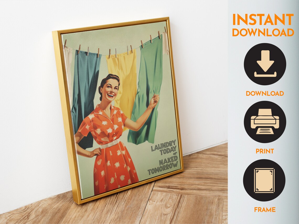 Laundry Room Retro Housewife Poster Print - Image 6