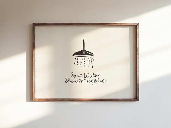 Shower Wall Art Toilet Poster, Chic Dorm Decor