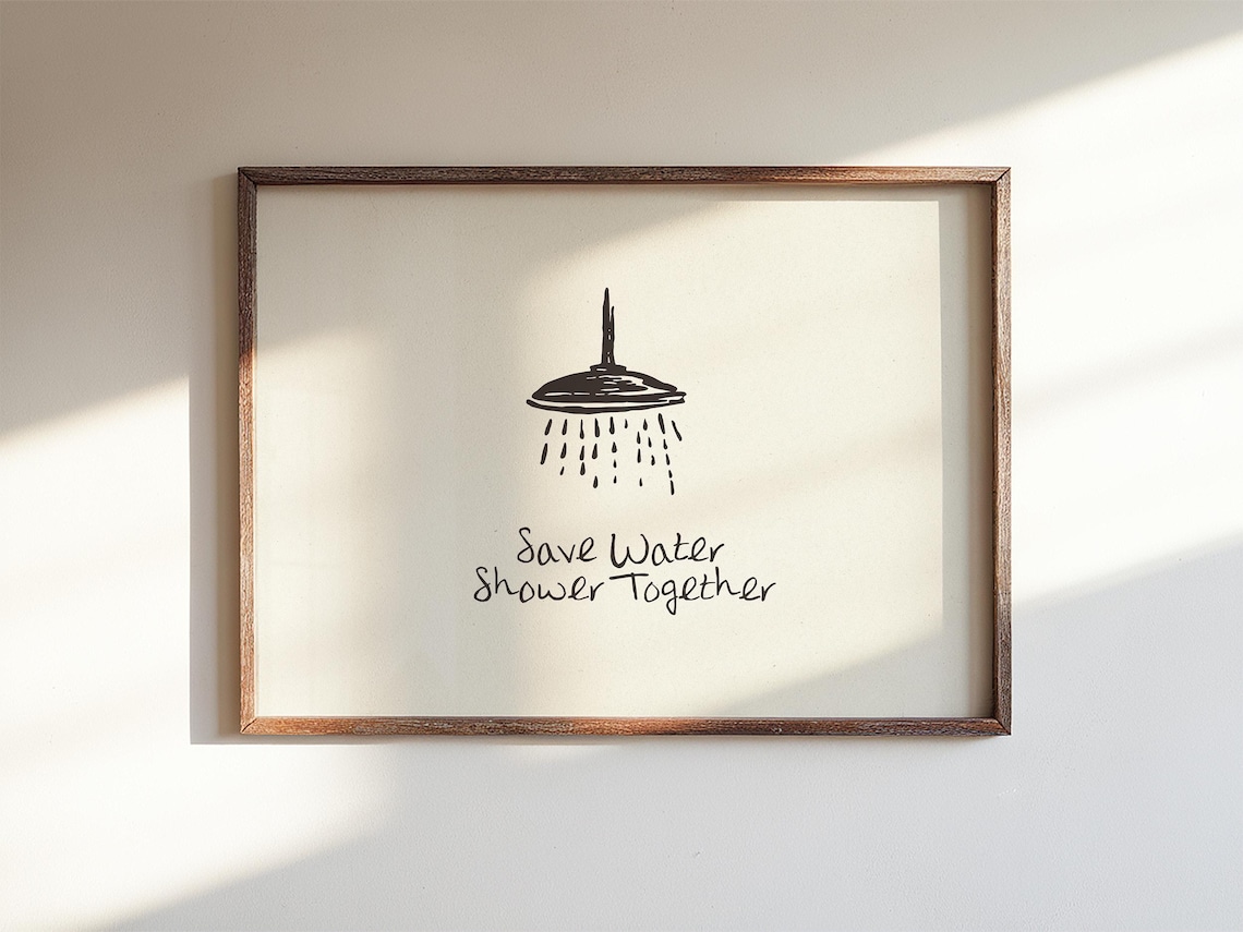 Shower Wall Art Toilet Poster, Chic Dorm Decor