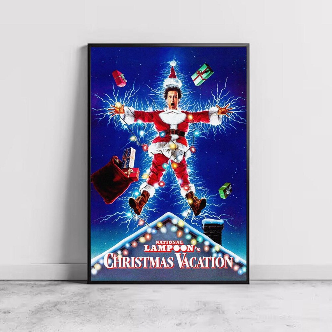 National Lampoons Christmas Vacation Clark Griswold Santa Lights Poster