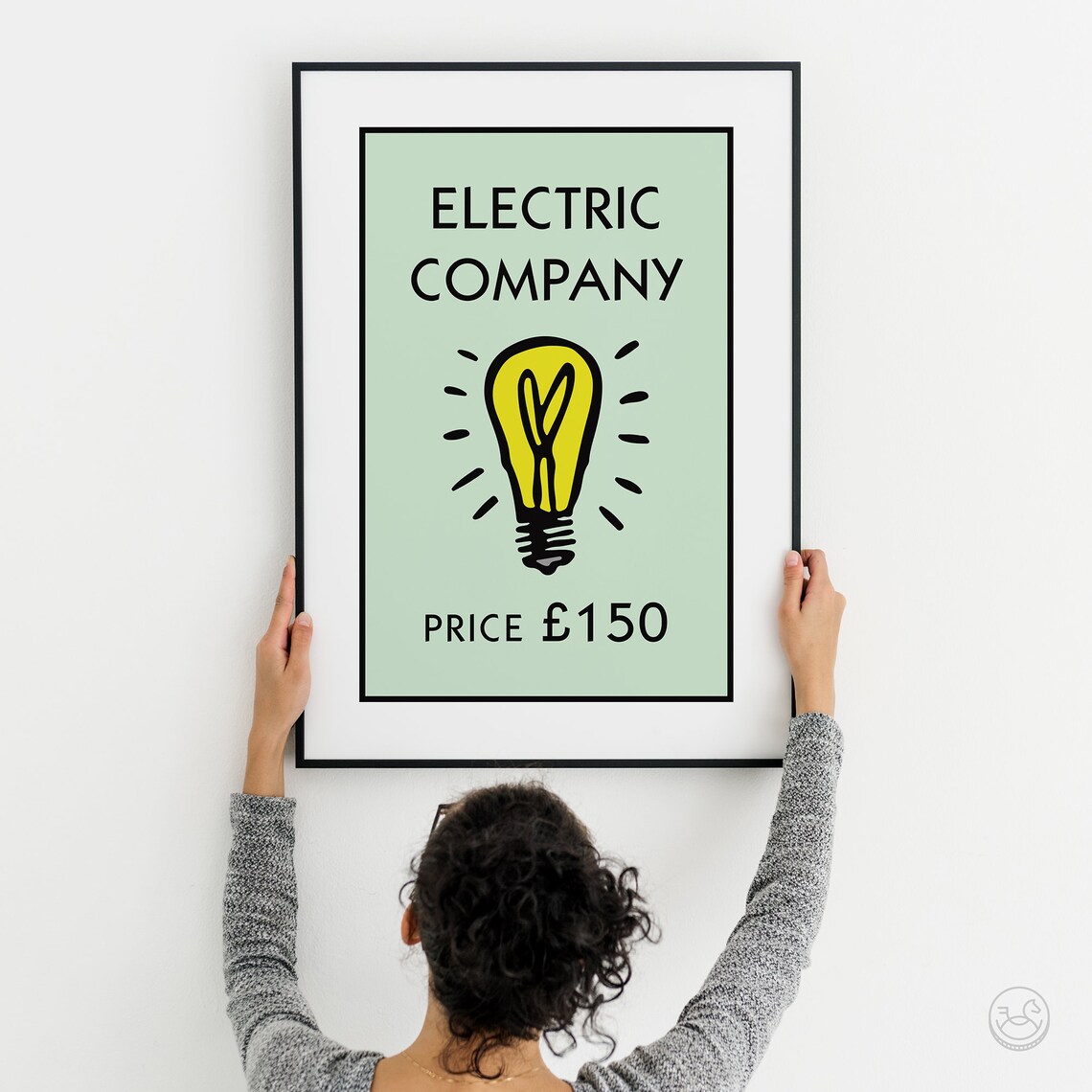 Retro Monopoly-Inspired Electric Company Mint Art Print - Image 2