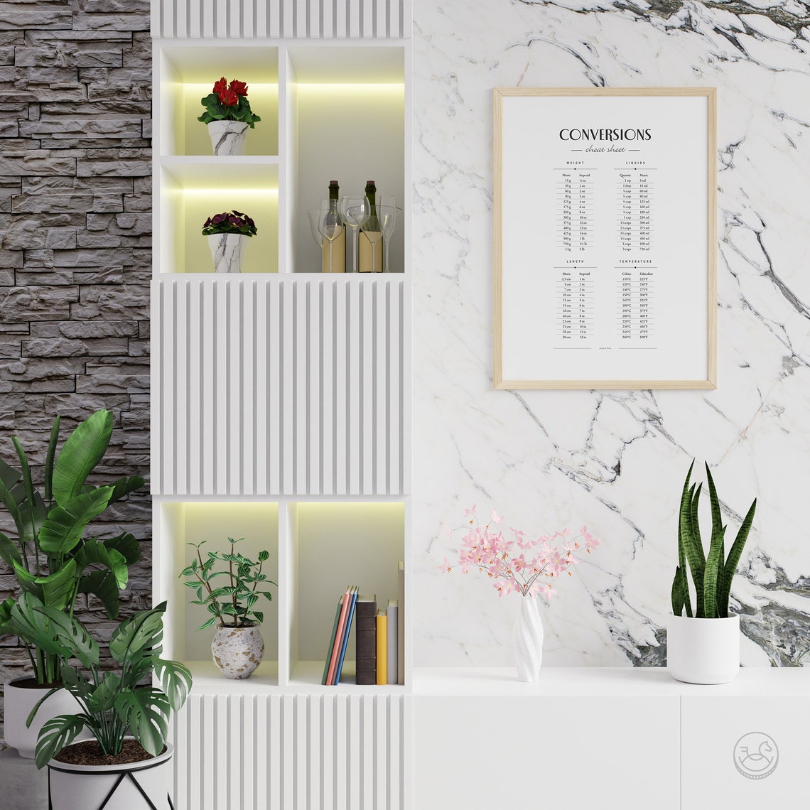 Kitchen Conversions Cheat Sheet Metric Imperial Reference Poster - Image 4