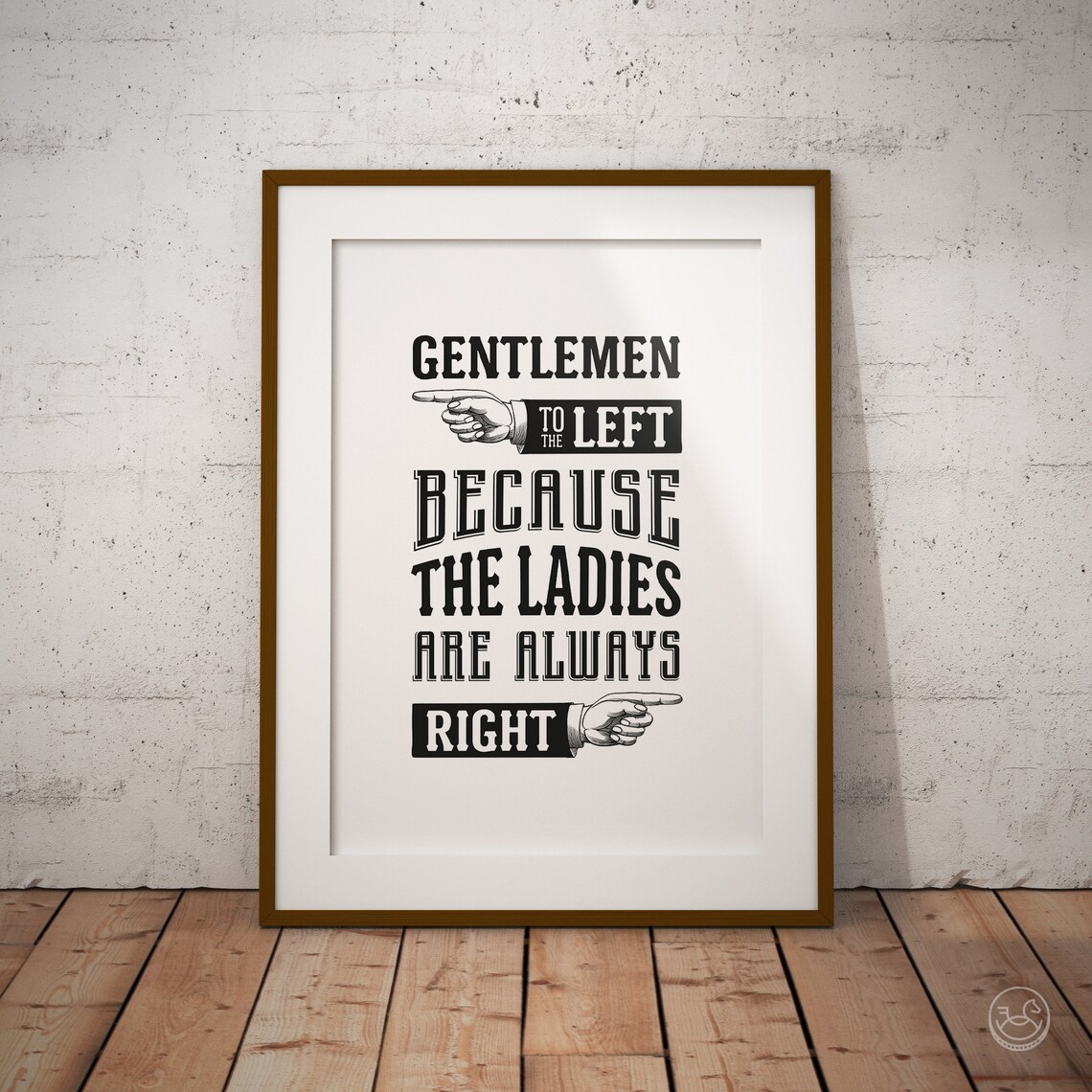 Gentlemen To The Left Ladies Always Right Poster Funny Bathroom Decor - Image 2