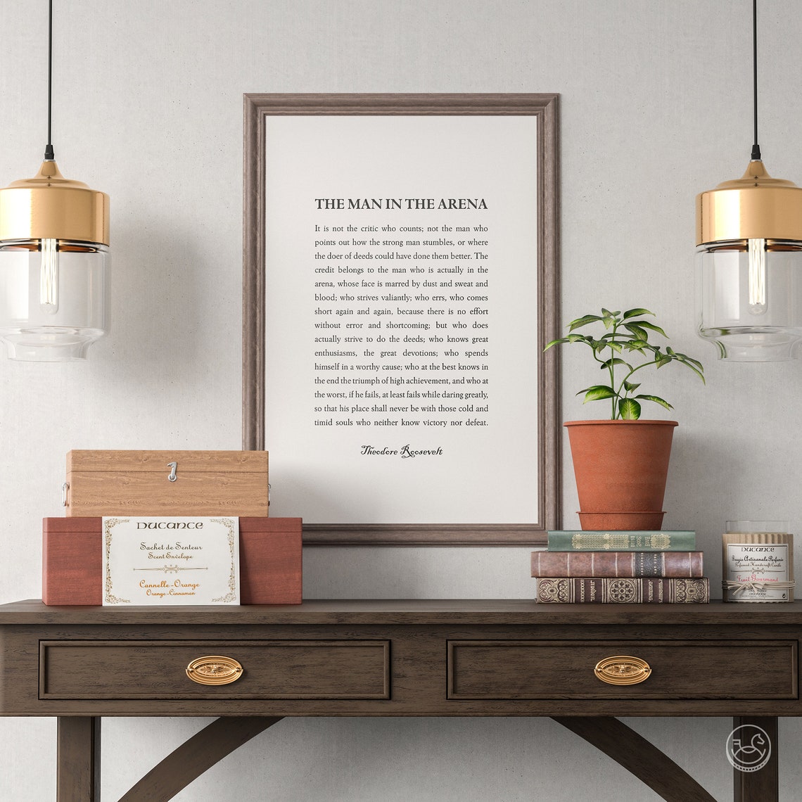 Theodore Roosevelt The Man In The Arena Quote Typography Poster - Image 3