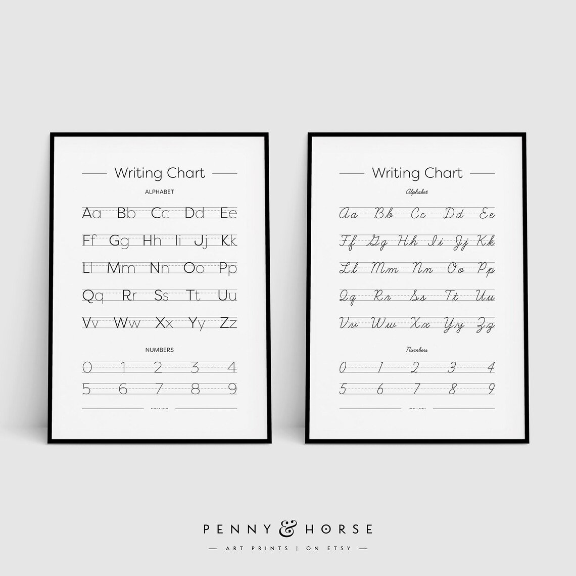 Writing Chart Posters, Kids Handwriting Chart