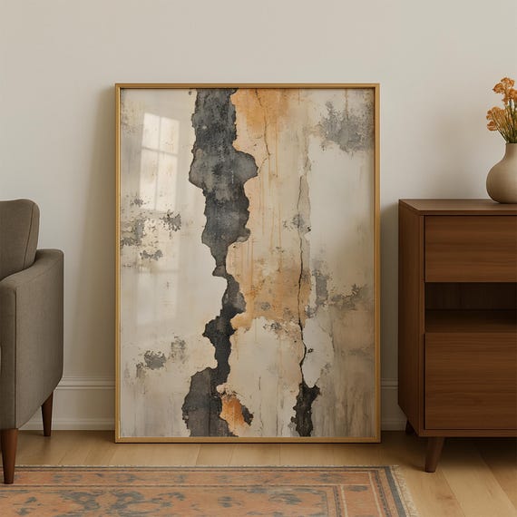 Wabi Sabi Wall Art Abstract Prints Textured Maximalist Decor Japandi Japanese