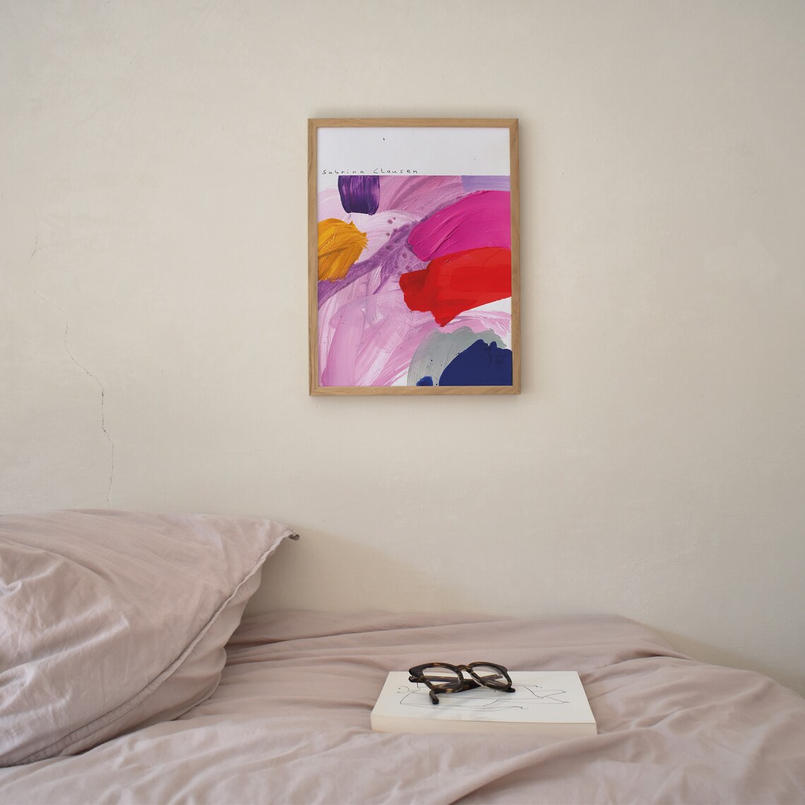 Sabrina Clausen Magenta Pink Ochre Red Abstract Brushstroke Wall Art - Image 5