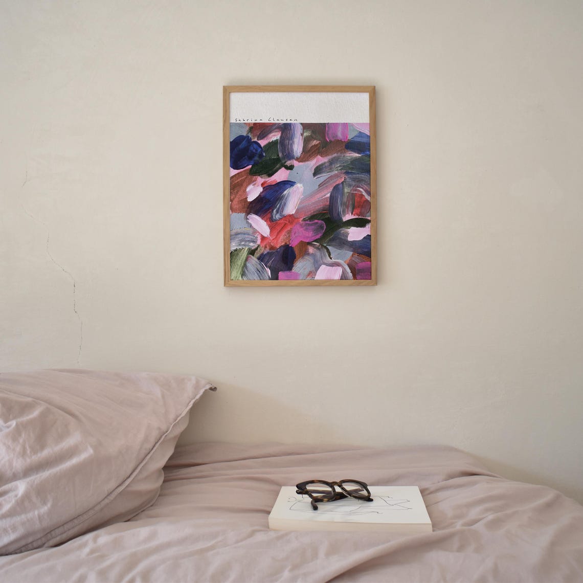 Sabrina Clausen Expressive Pink Red Blue Green Abstract Poster - Image 3