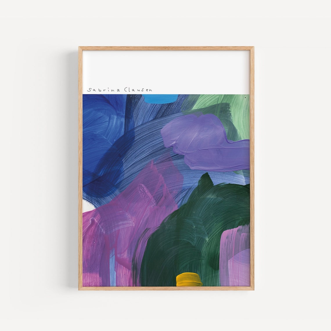 Sabrina Clausen Blue Purple Green Abstract Brushstroke Wall Art