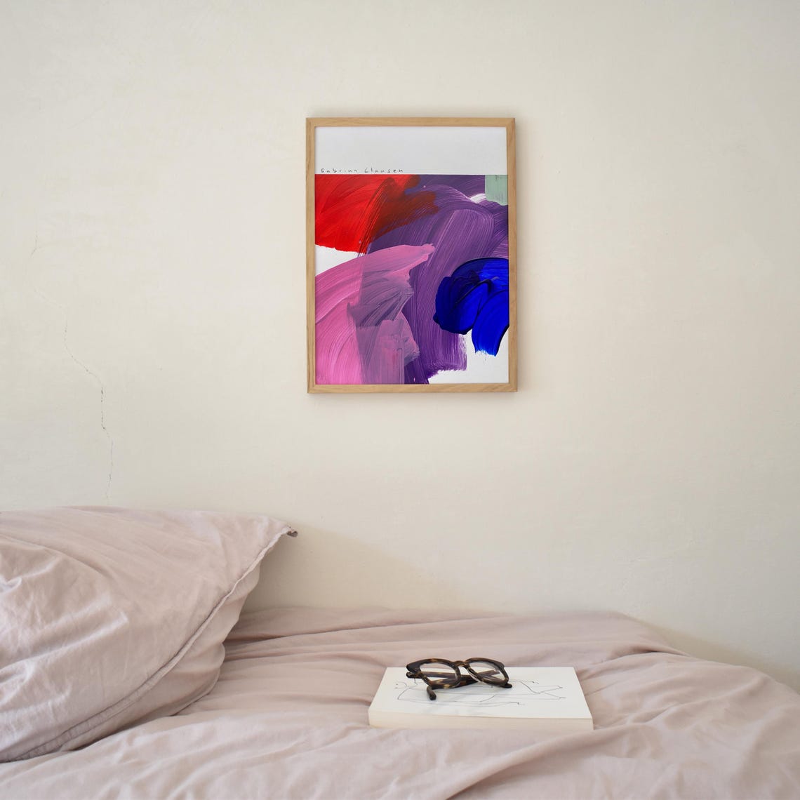 Sabrina Clausen Red Purple Pink Blue Abstract Brushstroke Wall Art - Image 5