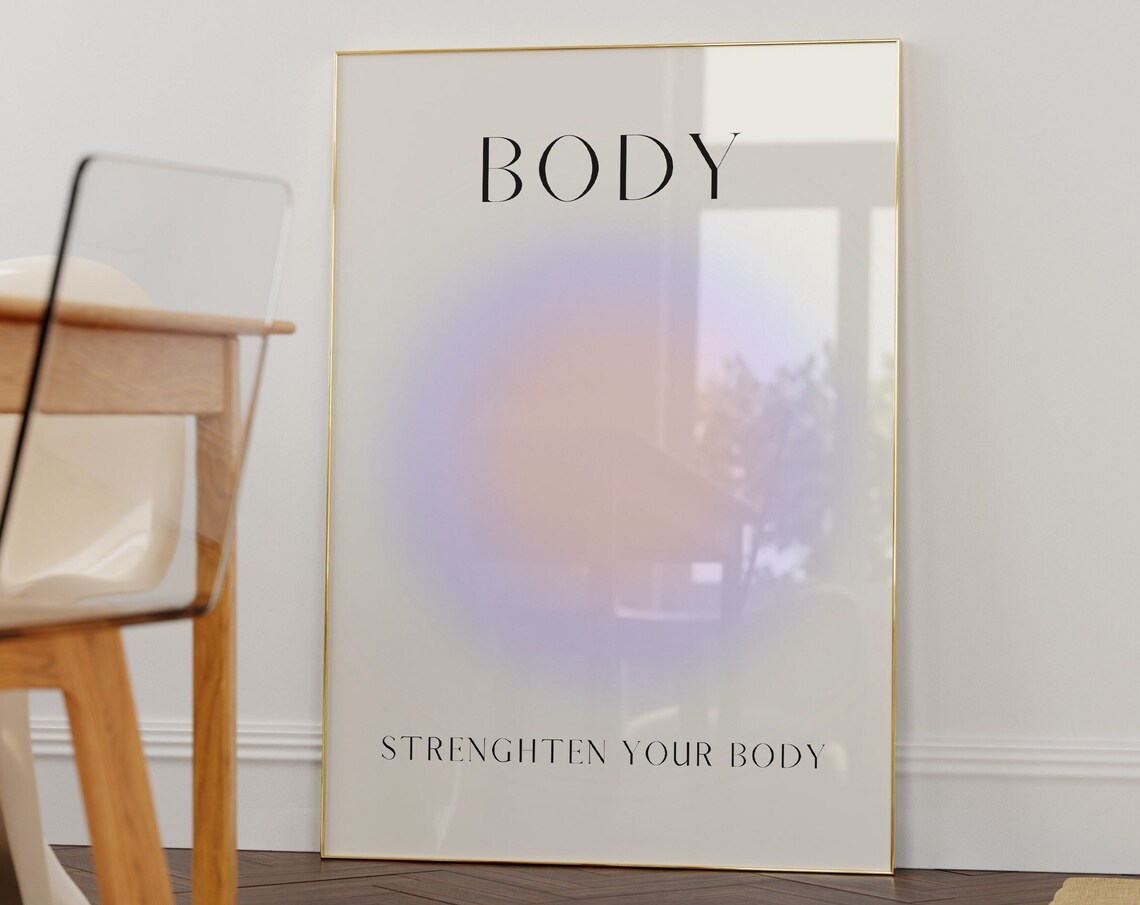 Motivational Body Poster With Pastel Aura Gradient Quote Art