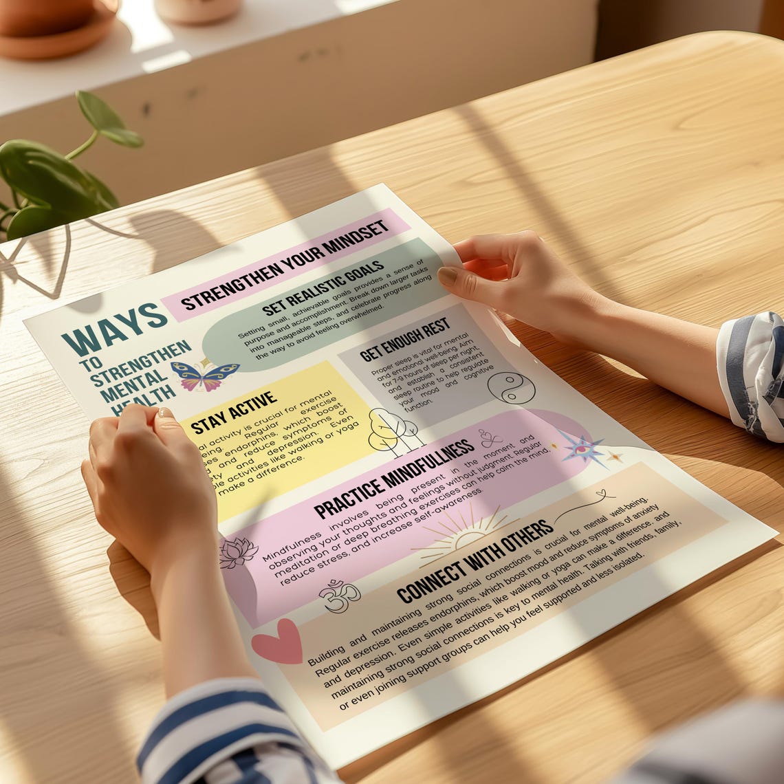 Strengthen Your Mindset Mental Health Infographic Poster Pastel Design - Image 2