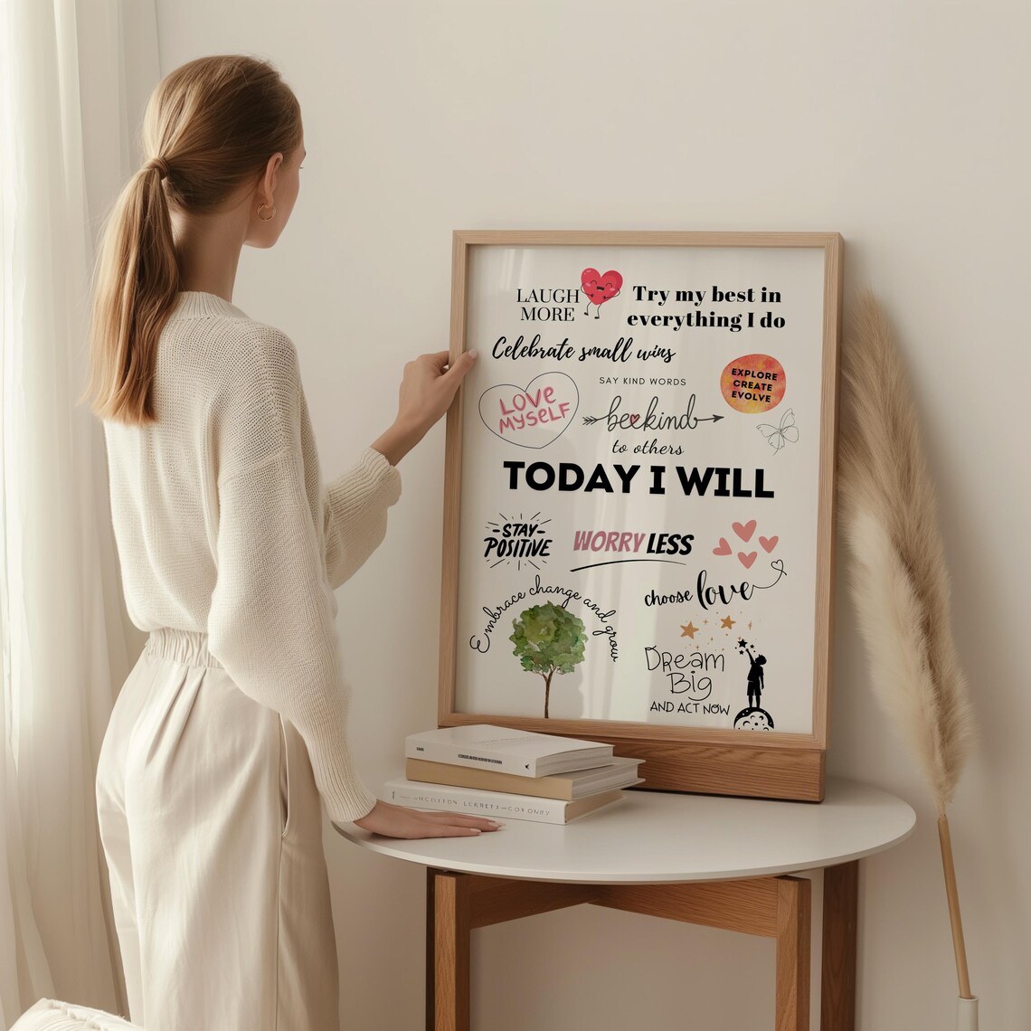 Today I Will Positive Affirmations Motivational Art Print - Image 2