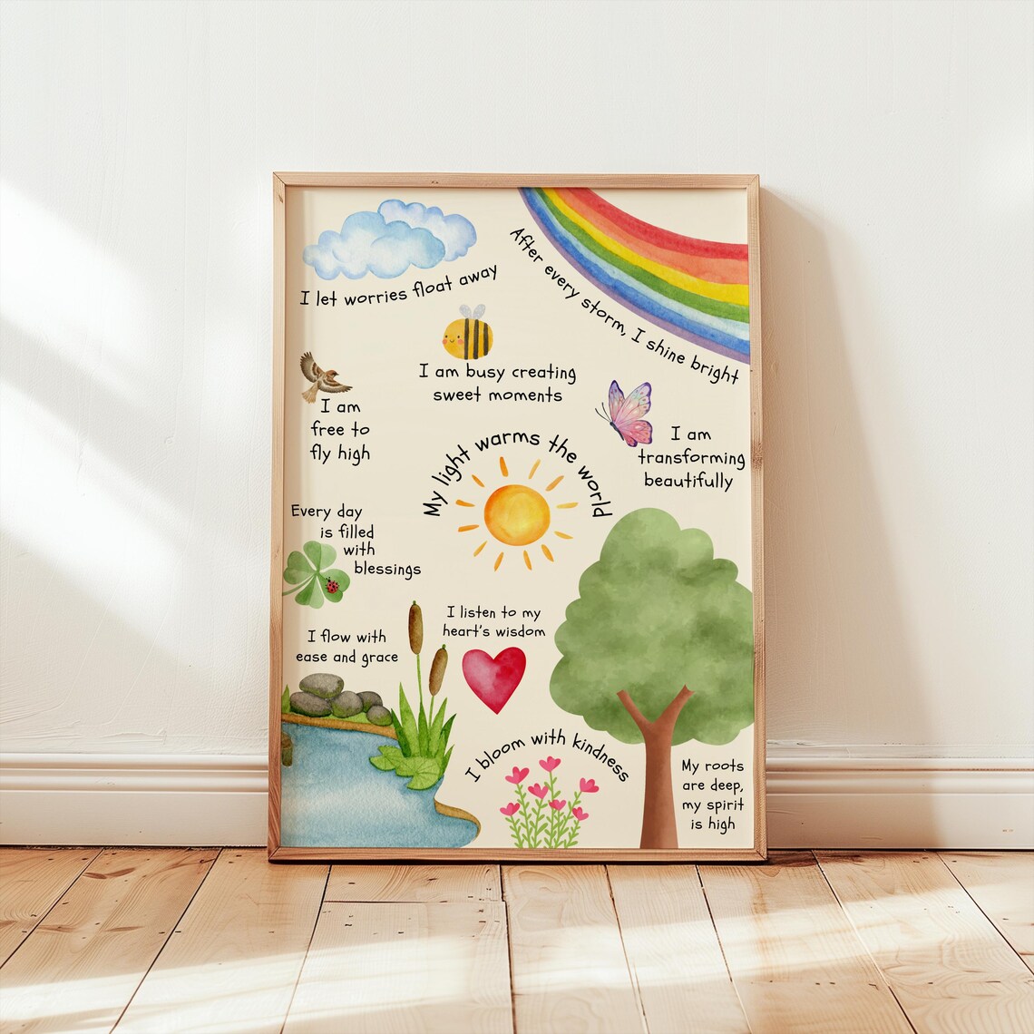 Kids Affirmation Poster, Montessori Learning Art Print