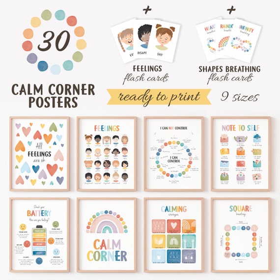 Calming Corner Posters, School Counseling Office Decor