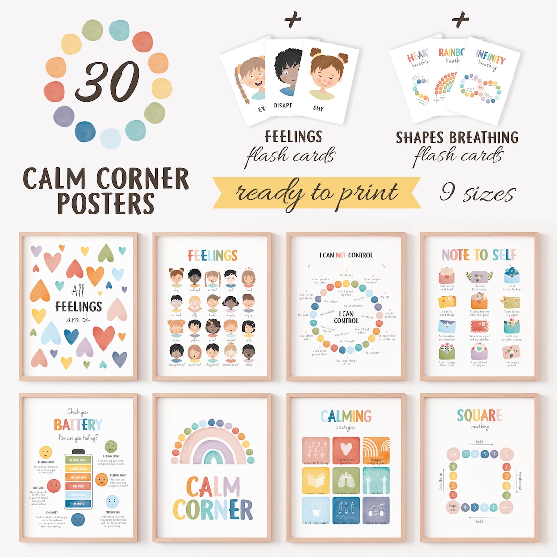 Calming Corner Posters, School Counseling Office Decor