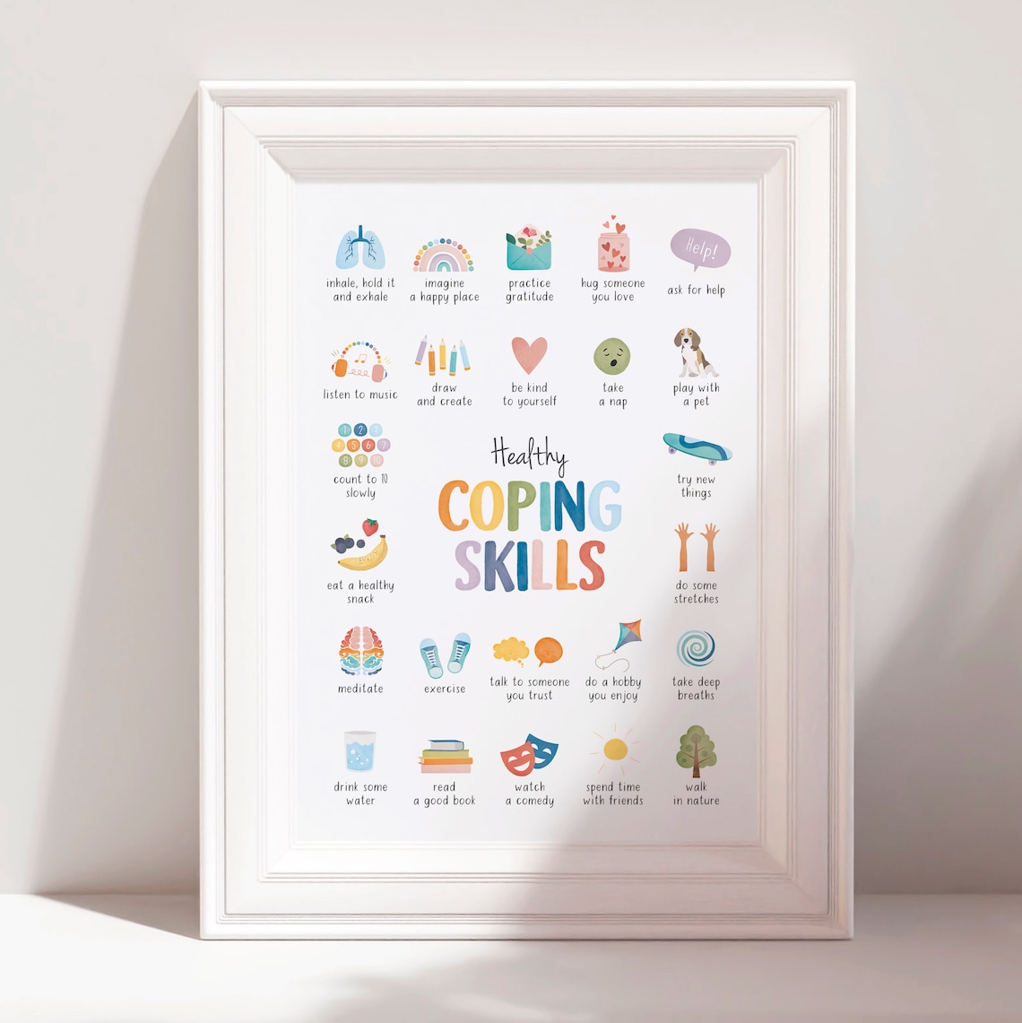 Coping Skills Poster, Therapy Office and School - Image 3