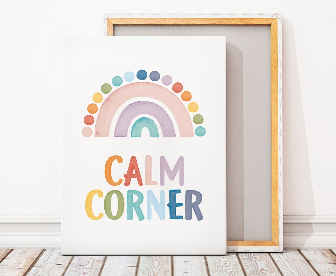 Calming Corner Poster, Classroom Mental Health Decor