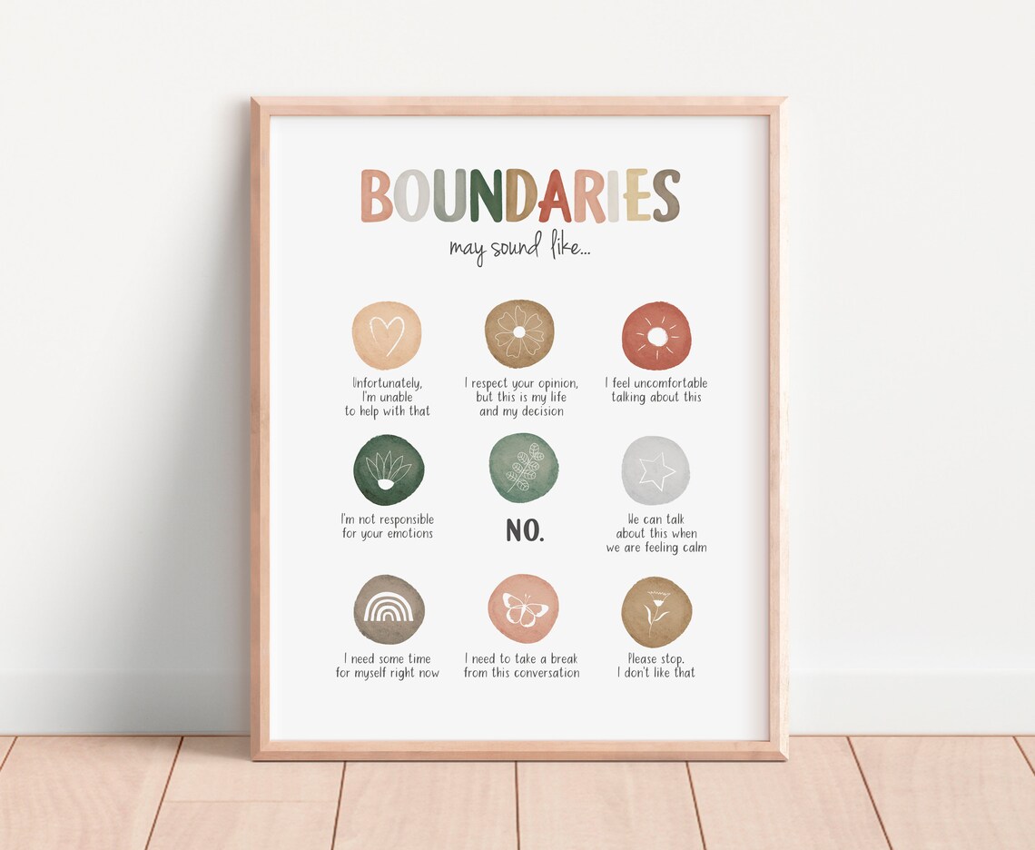 Boundaries Self Respect Therapy Office Poster - Image 4
