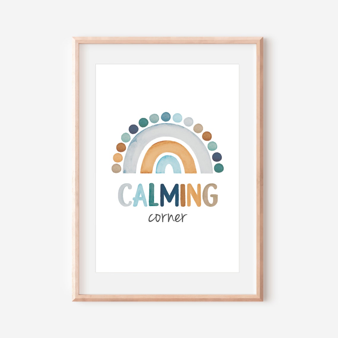 Calming Corner Rainbow Watercolor Boho Nursery Classroom Decor Poster - Image 2