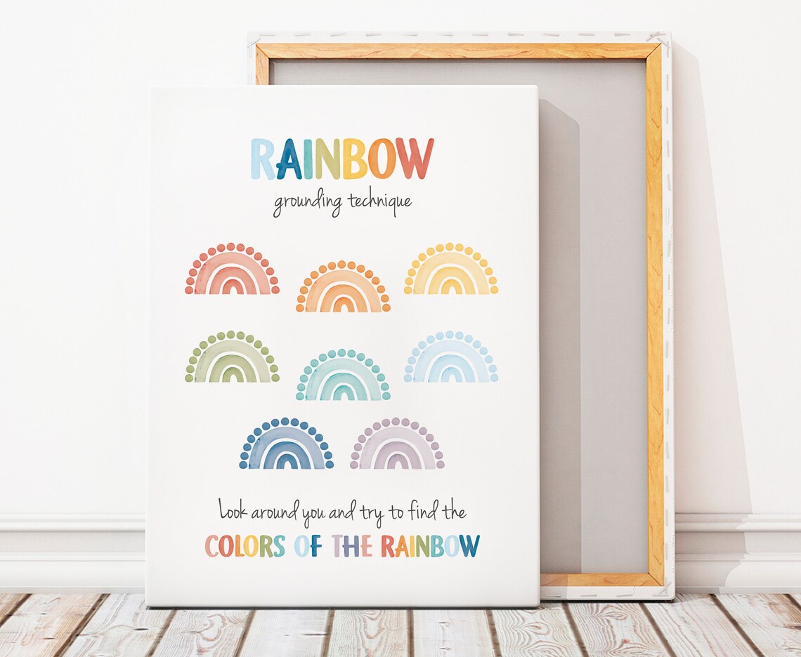 Rainbow Grounding Technique Art Print, Therapy Office Decor - Image 8