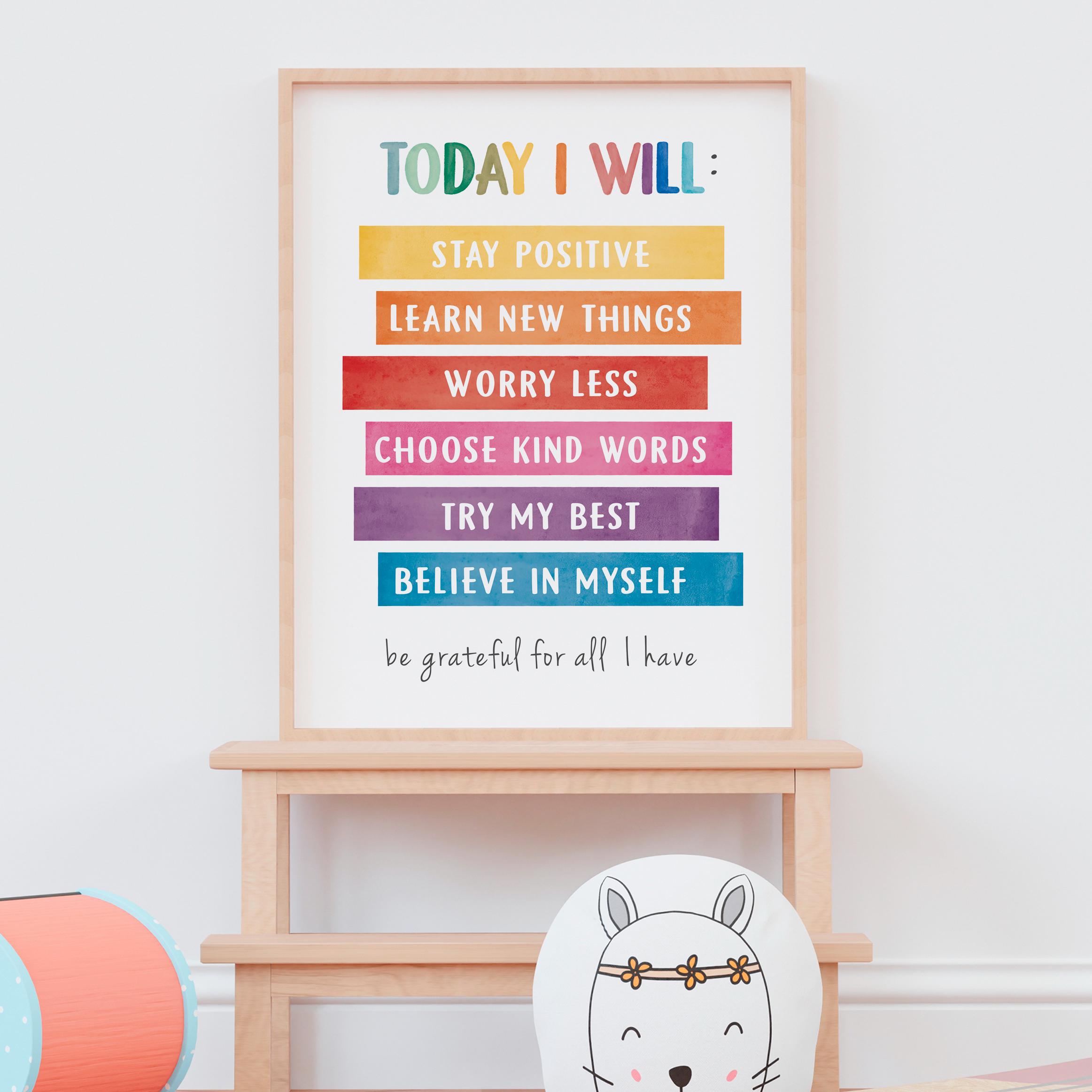 Today I Will Poster, Therapy Office Wall Decor - Image 6