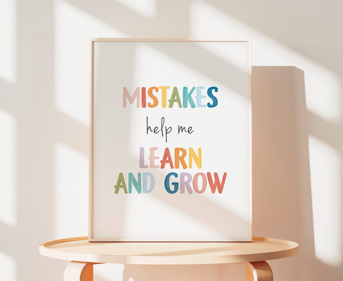 Mistakes Help Me Learn Poster, Growth Mindset Affirmations - Image 6