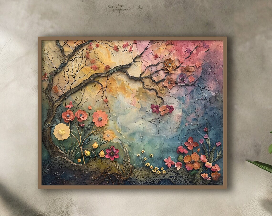 Abstract Landscape Art Print for Living Room Decor
