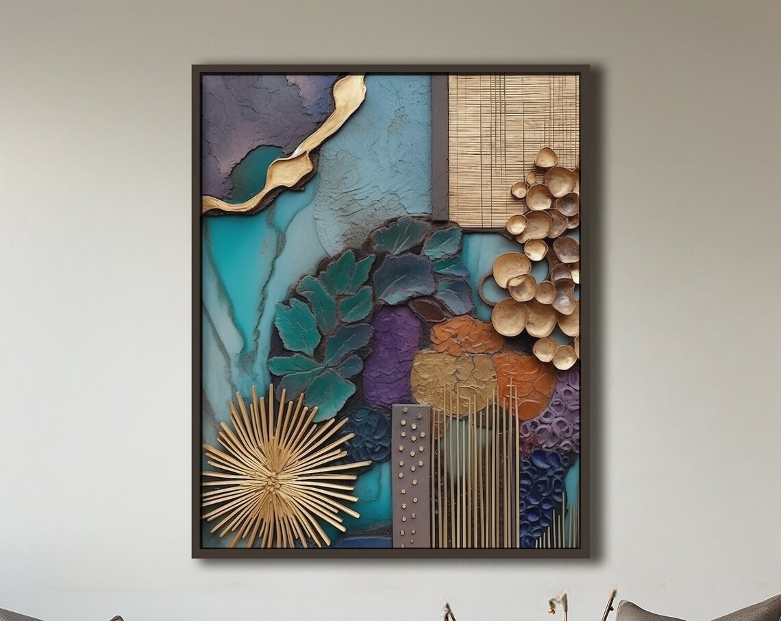 Abstract Boho Botanical Art Print, Bedroom Decor