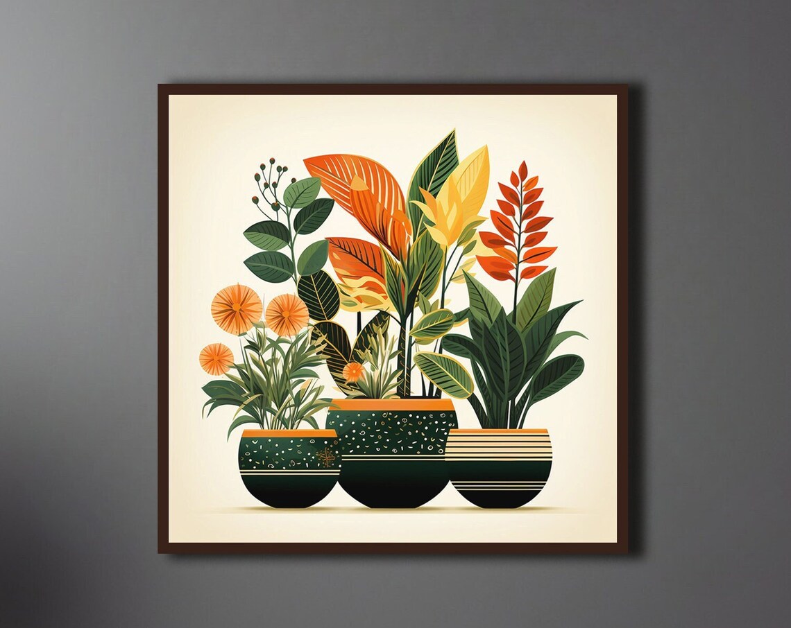 Boho Floral Botanical Art Print for Plant Lovers