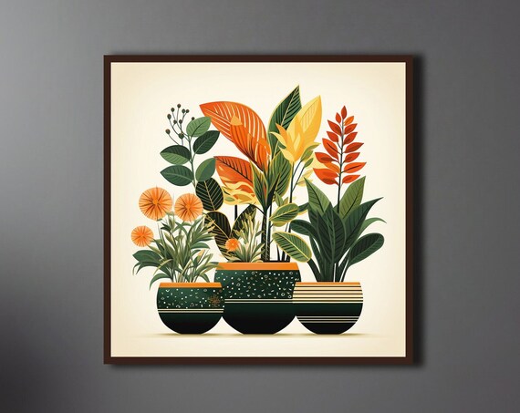 Boho Floral Botanical Art Print for Plant Lovers