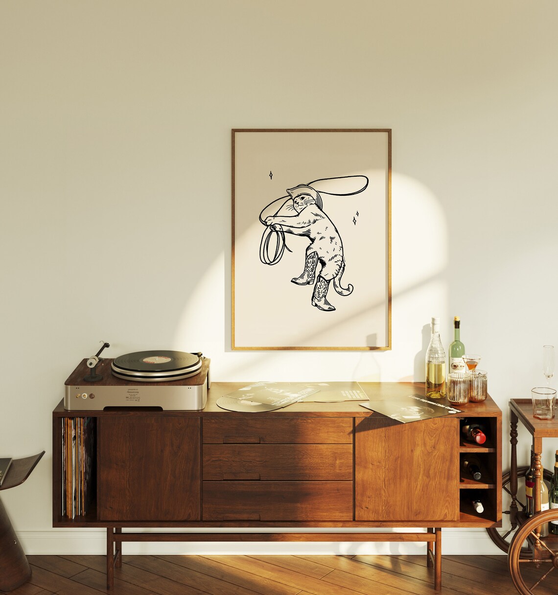 Cowboy Cat - Modern Travel Poster - Image 2