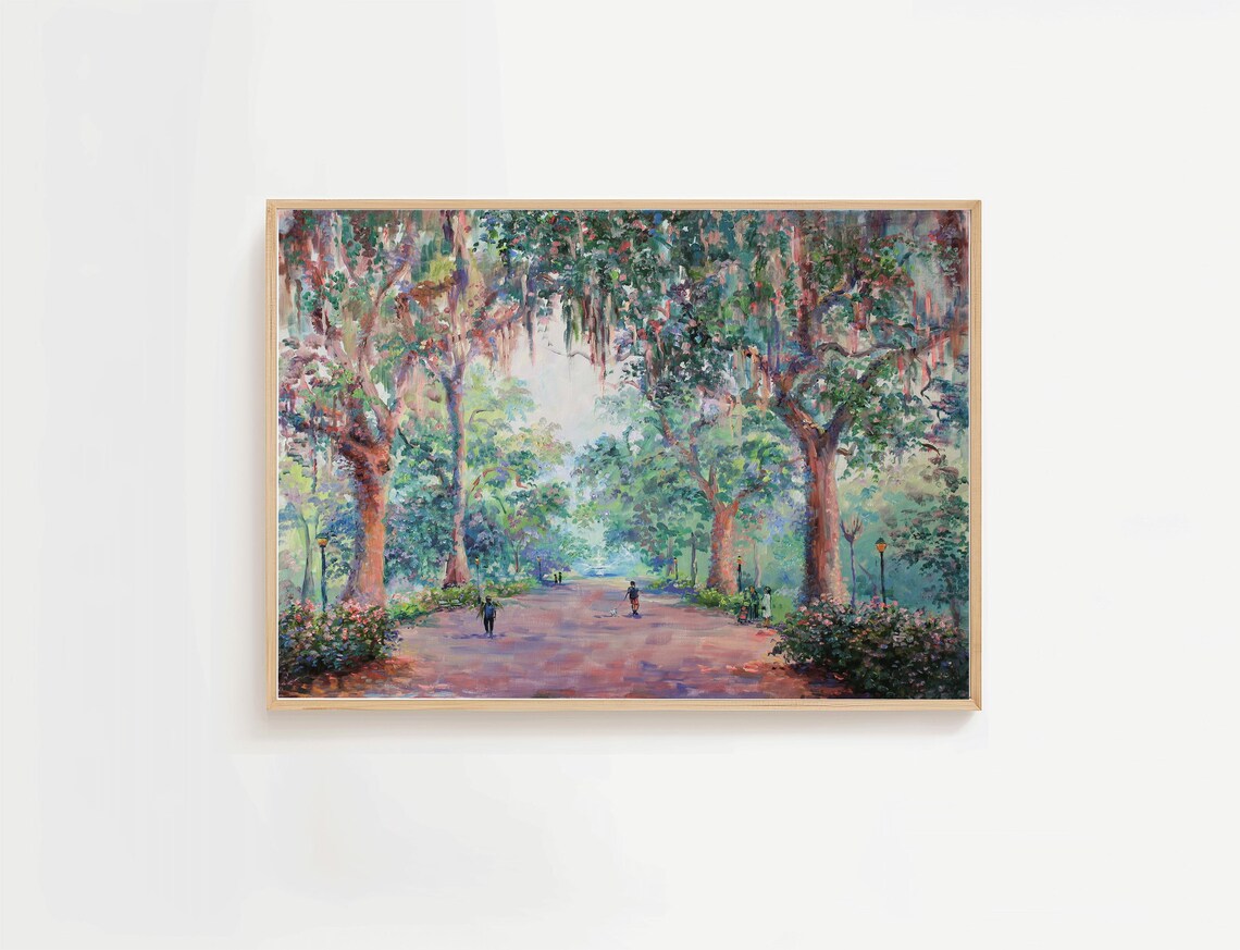 Forsyth Park Savannah GA Poster Print, Spring Promenade