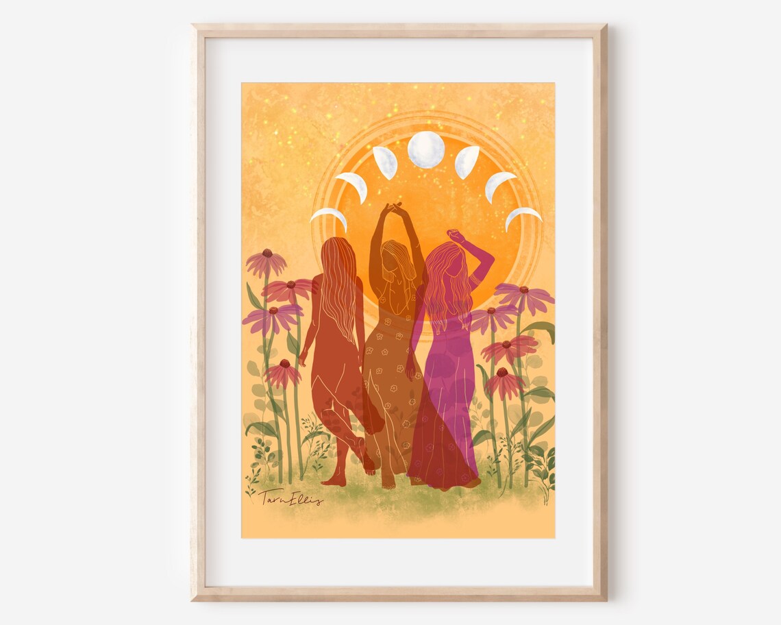 Grow Your Own Way Watercolour Moon Art Print
