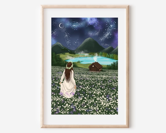 Enchanted Lake Boho Landscape Art Print