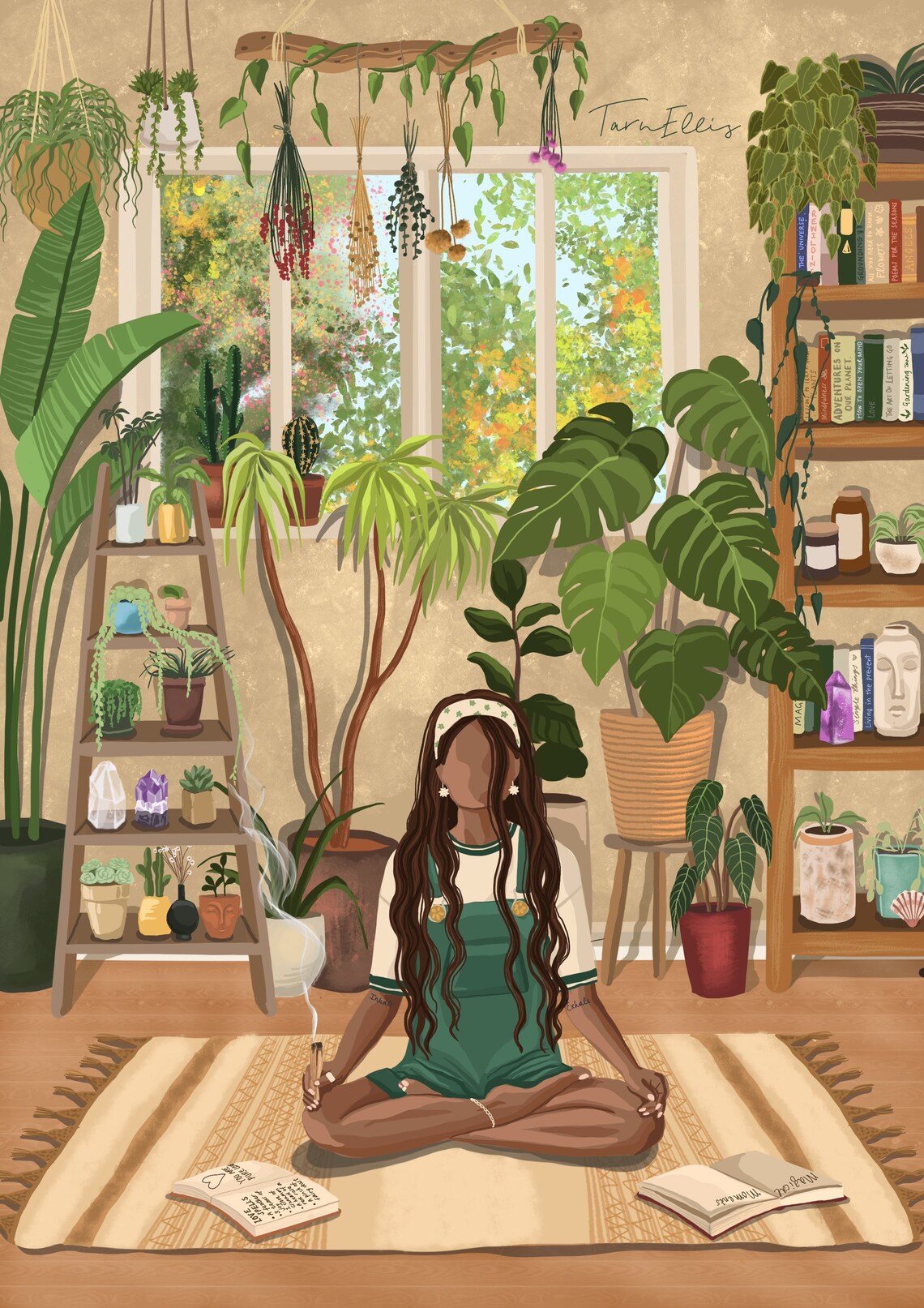 Plant Lady Fine Art Print, Boho Indoor Jungle Decor - Image 3